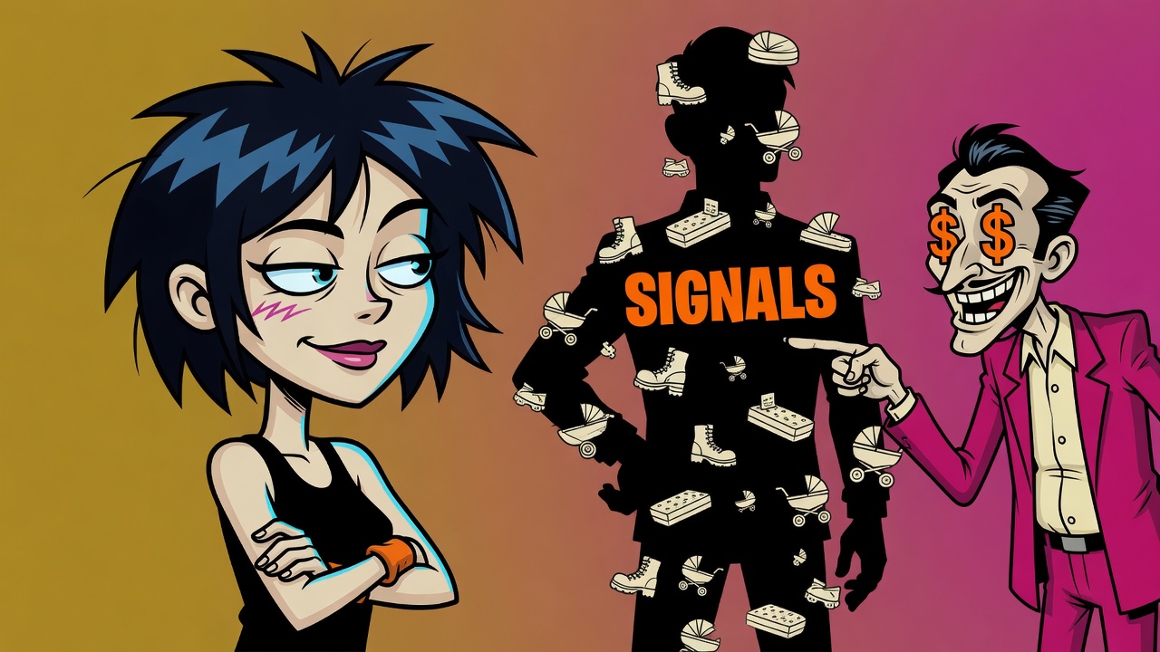 Adtech selling a shadow made of product signals while the real person watches, unimpressed