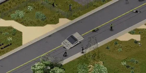 Plowing through a road full of zombies